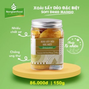 Xoài Sấy Dẻo Đặc Biệt Nonglamfood Hũ 150G - Premium Soft Dried Mango